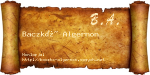 Baczkó Algernon névjegykártya